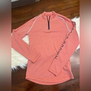 Orlebar Brown Shirt Mens S Coral Rash Guard Quarter Zip Performance Top Active